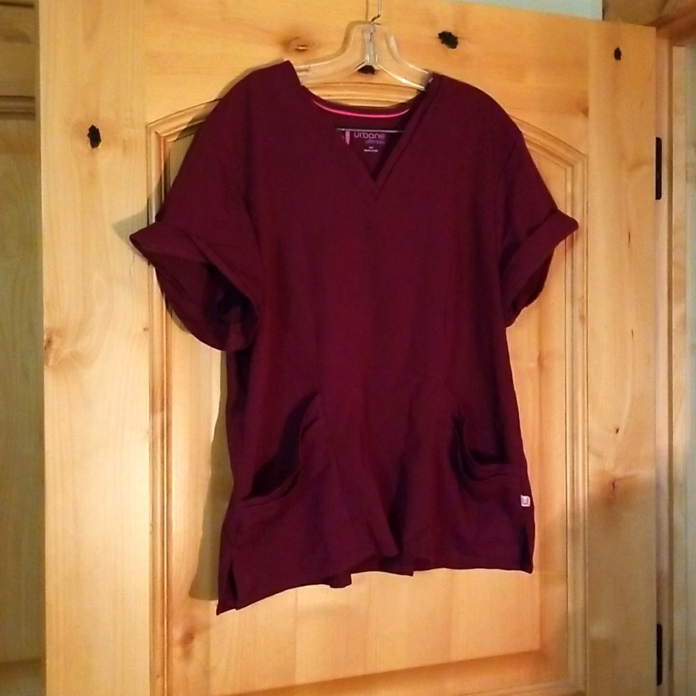 Maroon scrub top